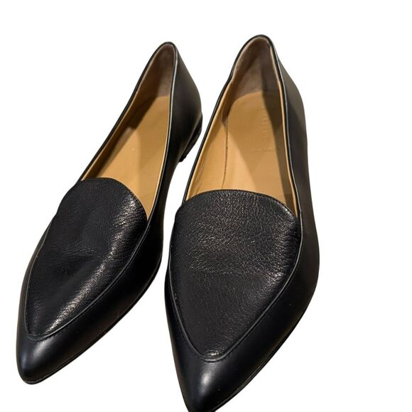 Everlane modern point flats Blk Leather 10.5 business casual dress shoes classy - Picture 1 of 8
